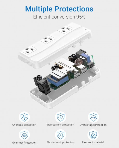 BESTEK 300W Voltage Converter 220V to 110V Power Transformer with 2 USB-C PD 20W Fast Charging Ports